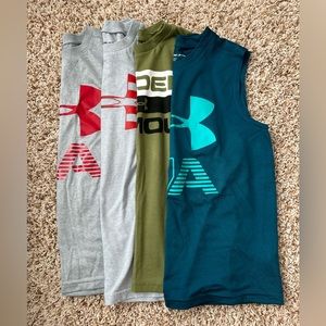 Boys Youth Under Armour Sleeveless Shirts Lot of 4 size small
